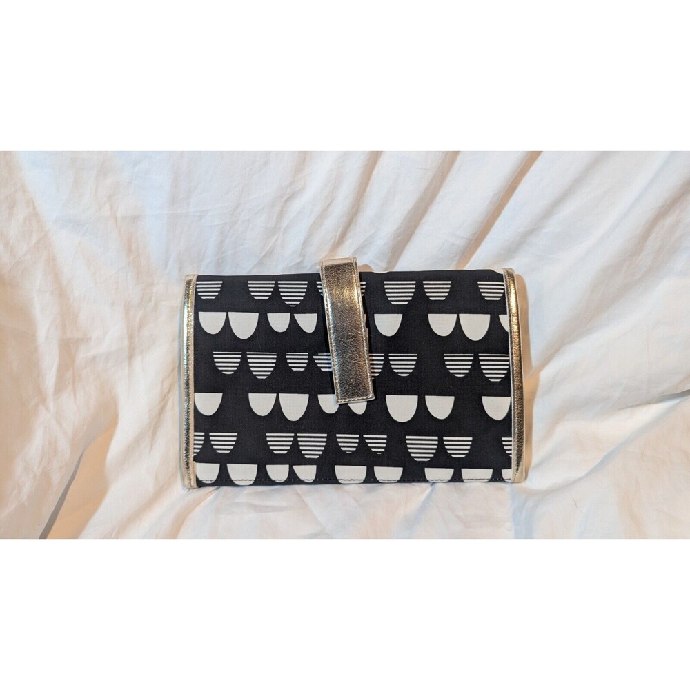 Cloud Island Travel Baby Diaper Changing Pad Clutch, Black Gold White
